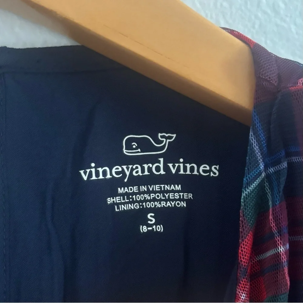 Vineyard Vines Girls Plaid Tulle Dress – Size S (8–10)